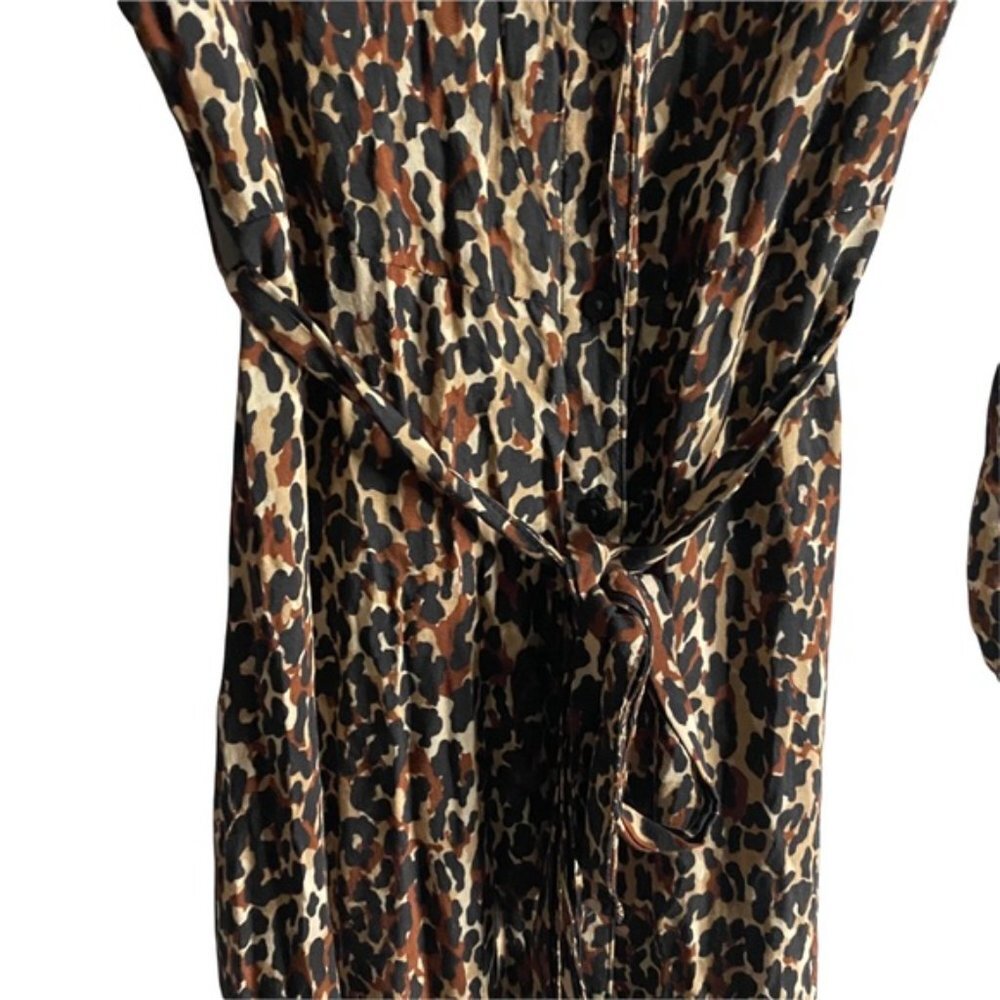 Next Women's Leopard Print Button Up Midi Dress - image 4